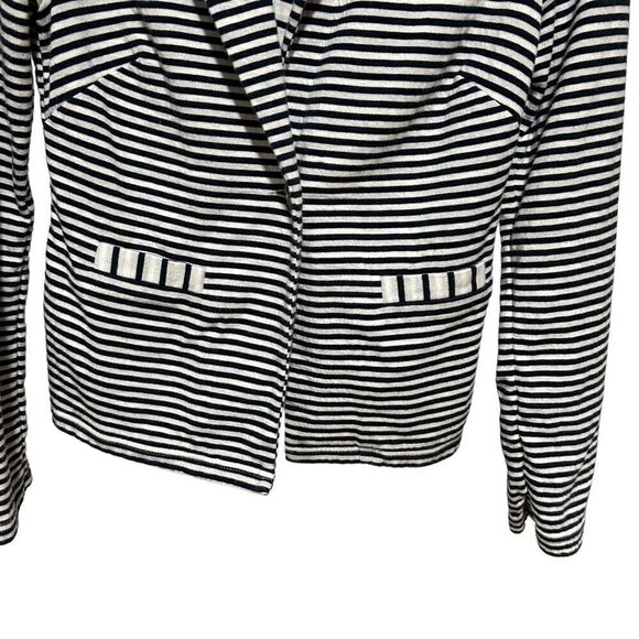 Boden Navy & White Striped Summer Jersey Knit Blazer - Picture 3 of 10